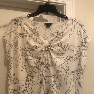 White with black design, dressy shirt